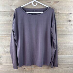 Fabletics Womens Shirt Long Sleeve Elastic Gathered Back Athletic Workout XL